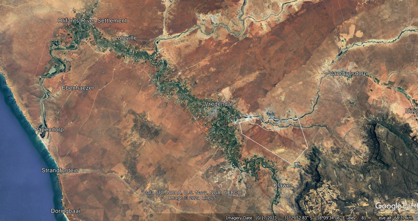 AFRSA VREDE24 Desert turned into forest with innovative irrigation systems near Vredendal, South Africa