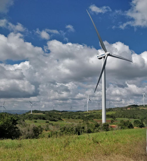 NAJAM WIGTO2 Windfarm 18MW providing green energy to local community and education centrein Jamaica